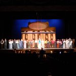 Opening-50 High School Students on stage, Evelyn Nesbit flown in on swing